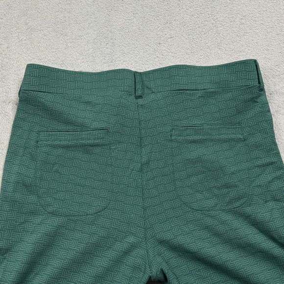 Betabrand Geometric Pattern Stretch Pants Women Size L Green Flared EUC! - Picture 9 of 9